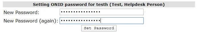 Setting new password example